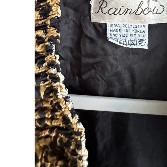 Vintage 80s Animal Print Womens Zipper Jacket/Bomber Micro Pleated Sz L/XL - Picture 3 of 10